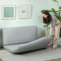Divano paresseux poltrona convertibile pieghevole in 4 parti con schienale reclinabile, 137,5 x 85,5 x 74 cm, grigio chiaro