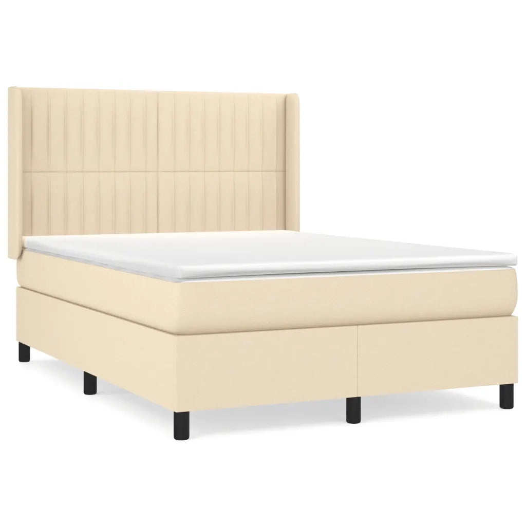 Giroletto a Molle con Materasso Crema 140x19 cm in Tessuto 3131590