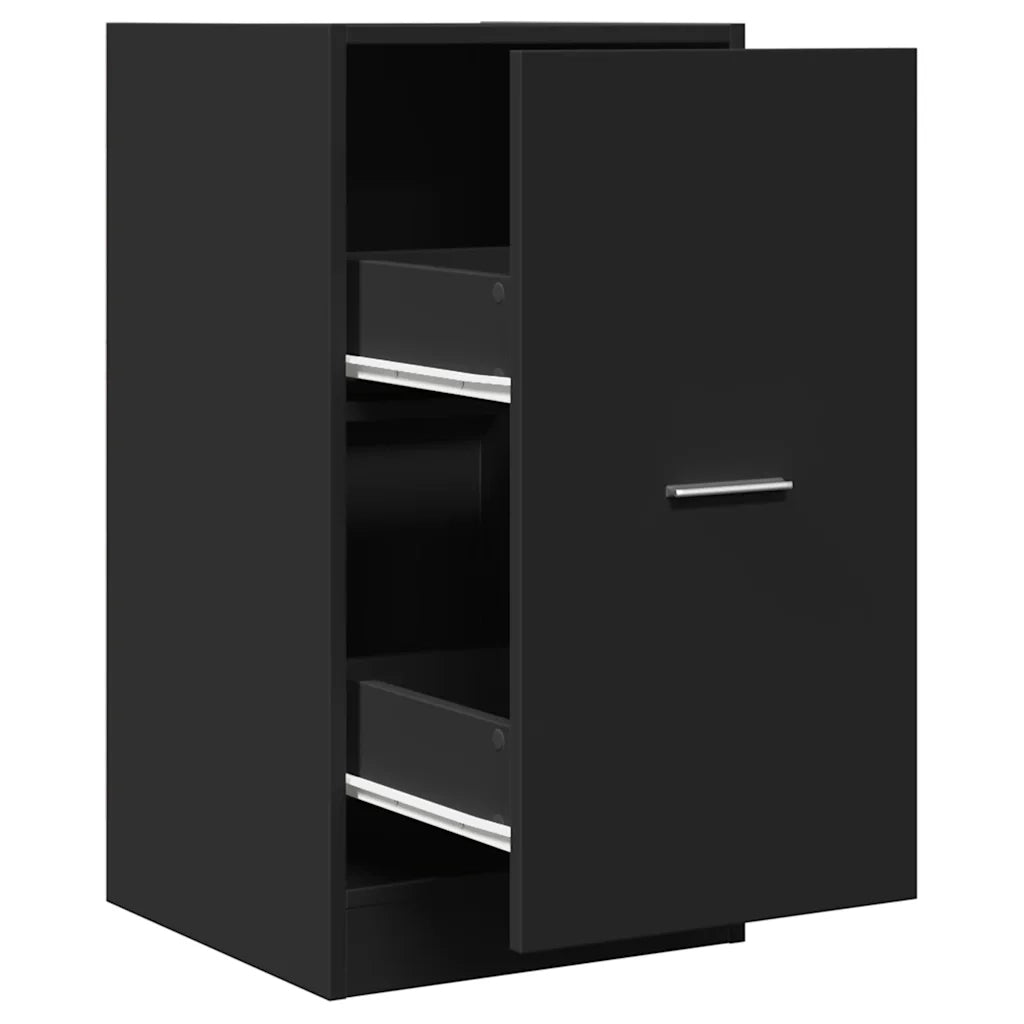 Mobiletto da farmacia multifunzionale nero 40 x 41 x 77,5 cm design classico legno composito nero 02_0050629