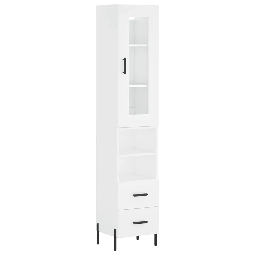 Buffet credenza cassettiera mobiletto mobile contenitore organizer cucina soggiorno salotto alto 34,5 x 34 x 180 cm legno ingegnerizzato bianco 02_0032372