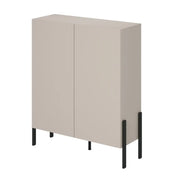 Armadio SALMA 2 porte push-to-open – beige & nero opaco, 114×135×40 cm