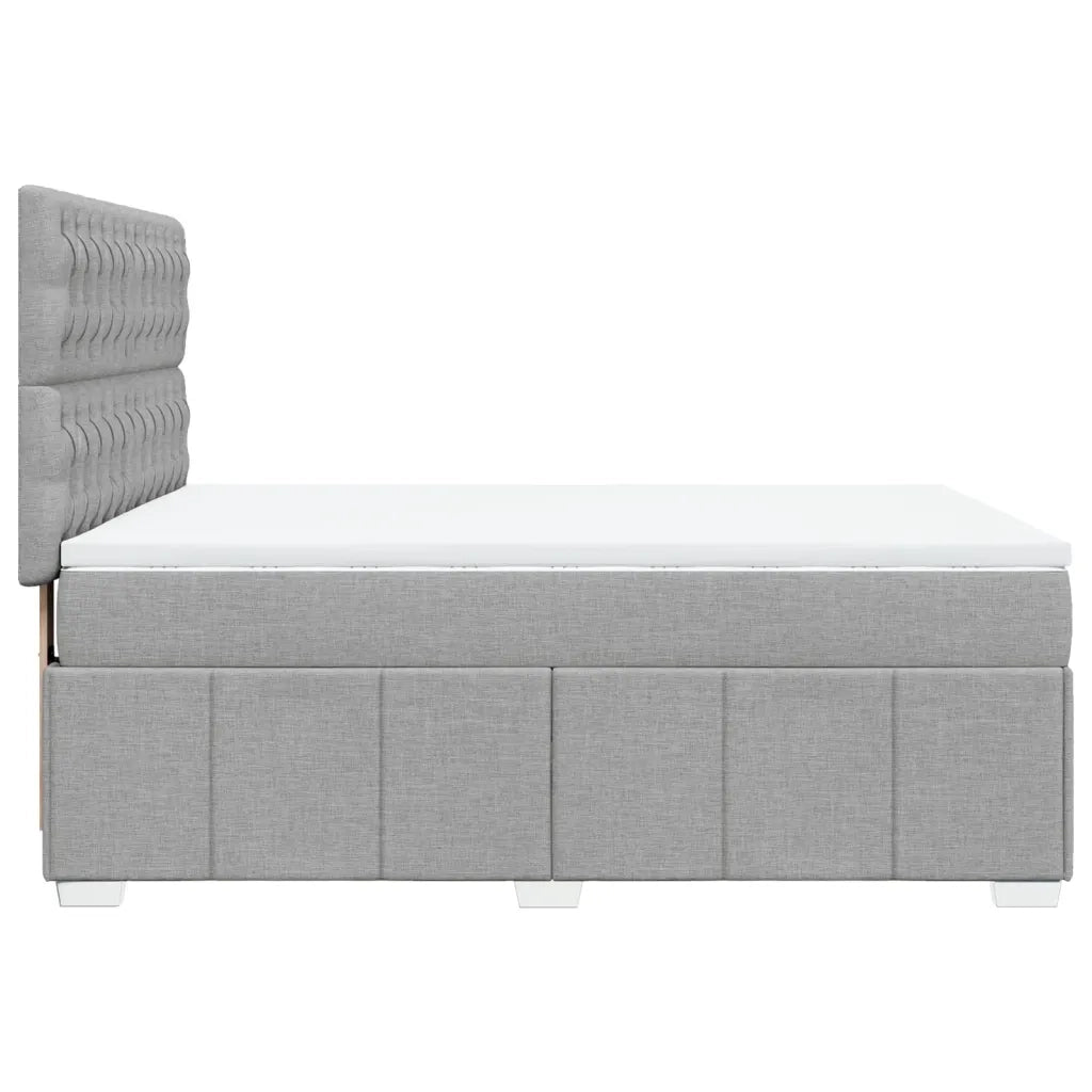 Giroletto a Molle con Materasso Grigio Chiaro 140x190cm Tessuto