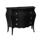 Cassettiera sagomata 3 cassetti legno laccato nero opaco 116x42x85 - Mobili 2G