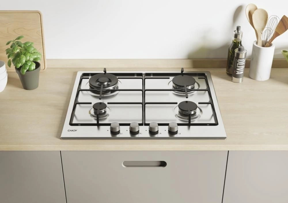 Candy Idea CHW6BR4WX Acciaio inox Da incasso 60 cm Gas 4 Fornello(i)