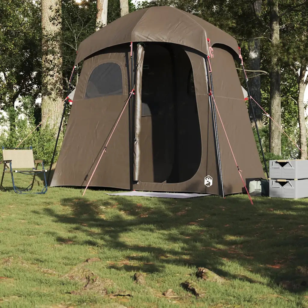 vidaXL Tenda da Doccia per 2 Persone Marrone Impermeabile
