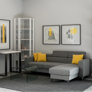 Composizione Libreria Kato Angolo 6 Ripiani 2 fianchi + 2 fasce retro - Bianco Frassino,B