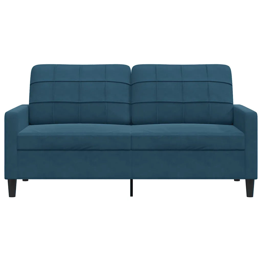 Divano a 2 Posti Blu 140 cm in Velluto