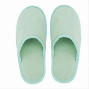 Trade Shop - Coppia Pantofole Ciabatte Bagno Chiuse Tessuto Verde Taglia 35-40 Stanza 79686 -