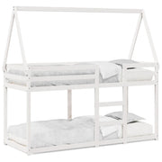 Letto singolo | Letto per adulti | Letto a Castello senza Materasso Bianco 90x190cm Massello Pino