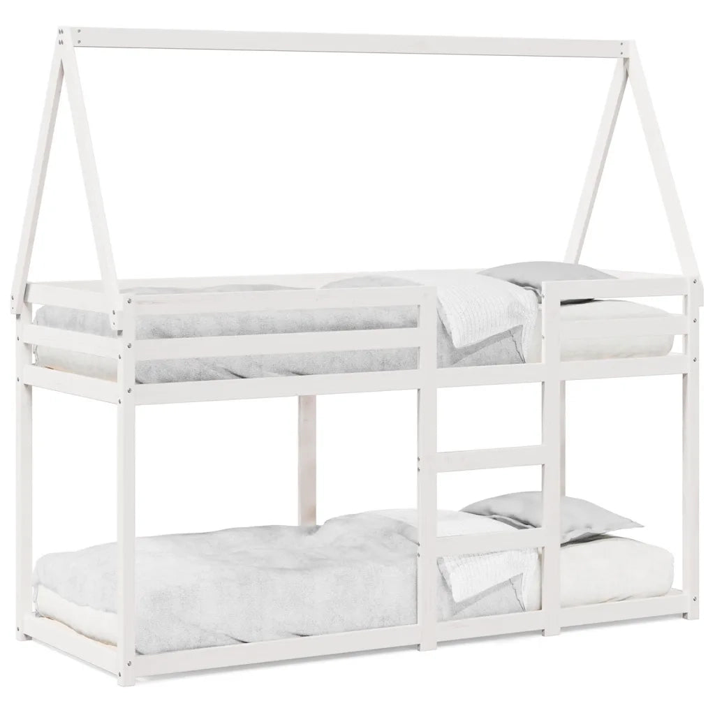Letto singolo | Letto per adulti | Letto a Castello senza Materasso Bianco 90x190cm Massello Pino