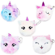 Portafoglio a forma di unicorno, 5 pezzi - Borsa in piuma - Mini borsa per la raccolta - Lavabile a mano - Aspetto carino - Materiale duraturo