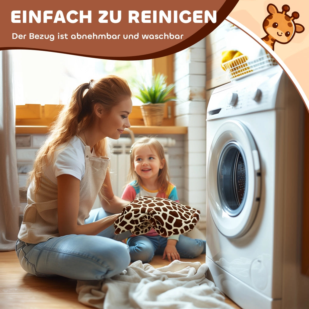 Giraffa a Dondolo per Bambini ¨C Zephmum ¨C Batteria, Musica, Tessuto Lavabile, Marrone