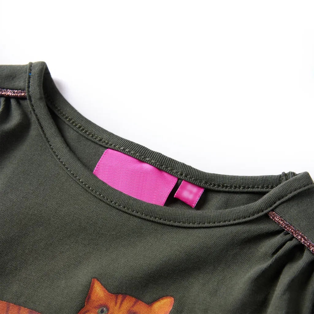 Maglietta da Bambina a Maniche Lunghe Khaki 140cod mxl 108035