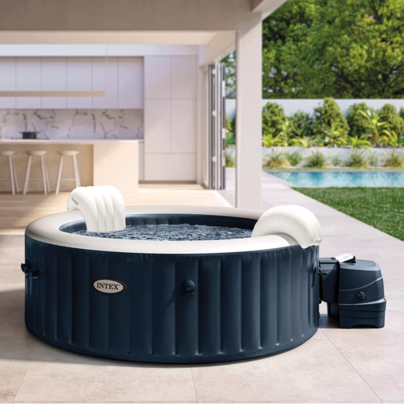 Spa gonfiabile idromassaggio 4 posti con luce LED e poggiatesta, riscaldamento 40°C diametro 196 cm altezza 71 cm per esterno - Intex