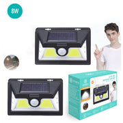 Trade Shop - Lampada Led Cob Luce Ricarica Solare Applique Parete Sensore Movimento Tx-9498 -