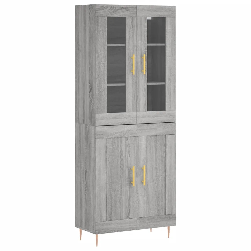 Credenza-Buffet-Armadio da cucina Grigio Sonoma 69,5x34x180 cm in Legno Multistrato 881711