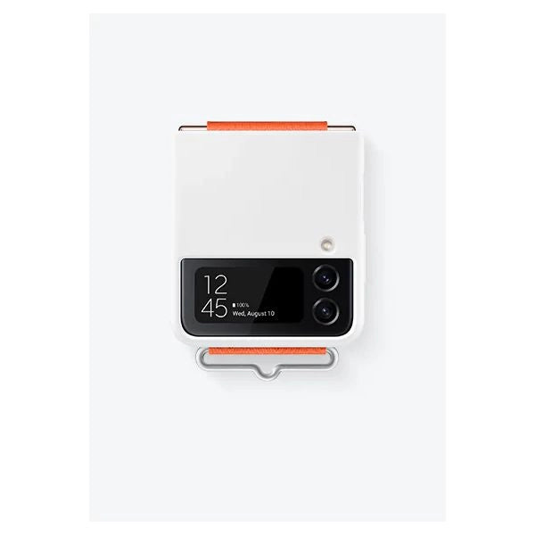 Samsung silicone cover with strap per galaxy z flip4, bianco - GF721TWEG