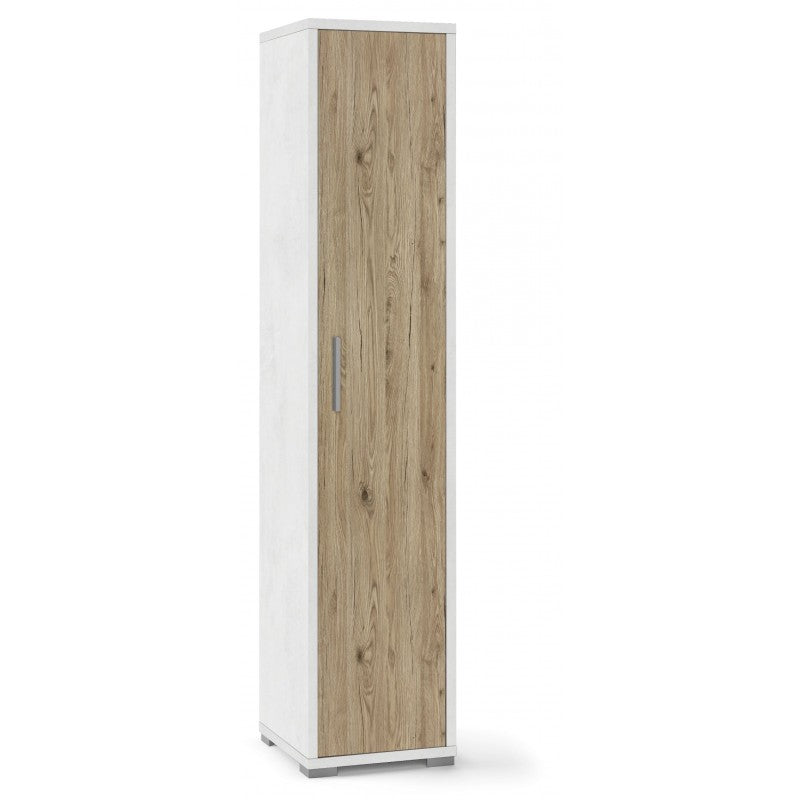 COLONNA 1 ANTA H182 L38 Bianco ossido/rovere rustico