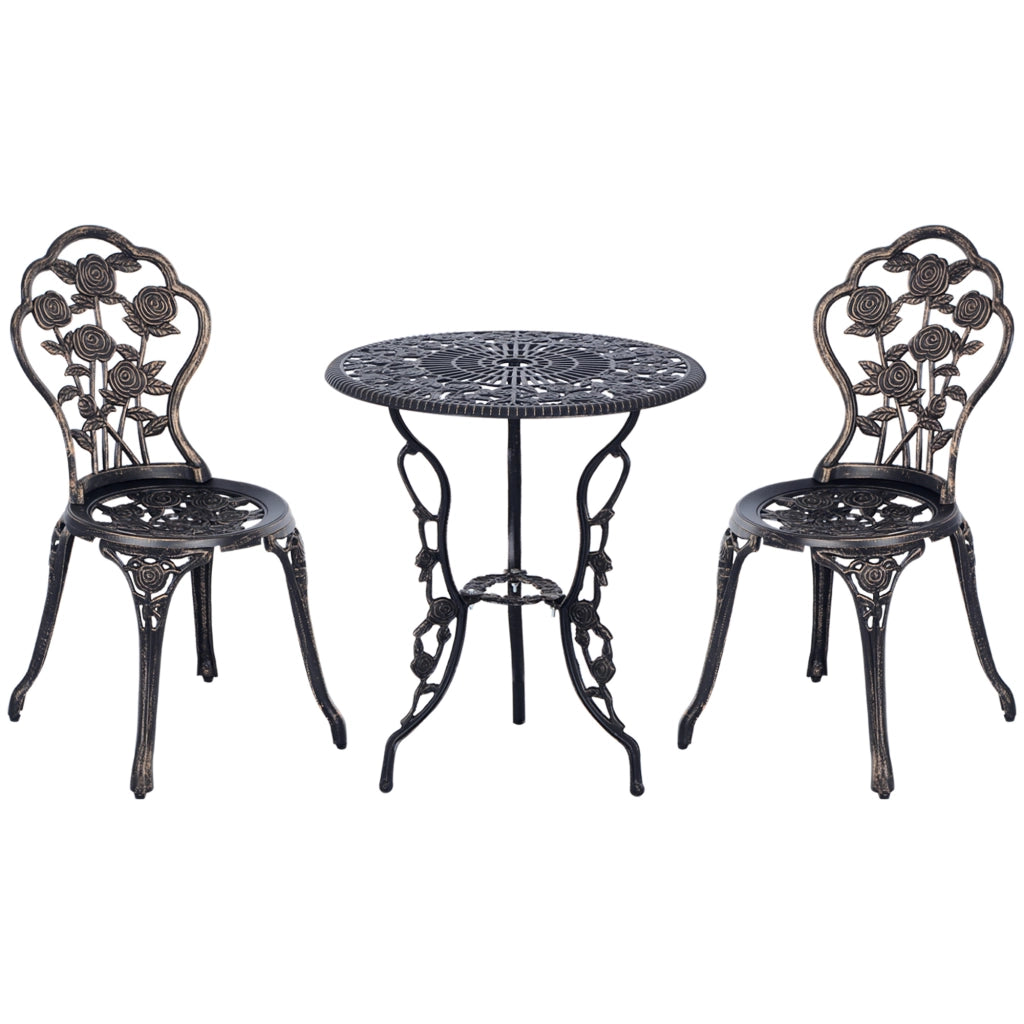 Set Giardino Tavolo e Sedie 2 Posti ¨C zephmum ¨C Bronzo Resina