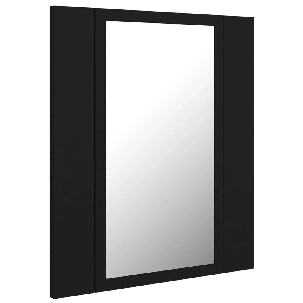 Mobiletto a specchio da bagno a LED 40 x 12 x 45 cm acrilico nero 02_0006731
