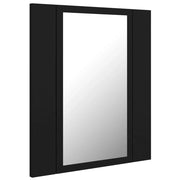 Mobiletto a specchio da bagno a LED 40 x 12 x 45 cm acrilico nero 02_0006731