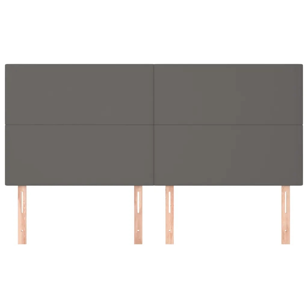 Testiera-Testata Decorativa Grigio 160x5x118/128 cm in Similpelle 371671