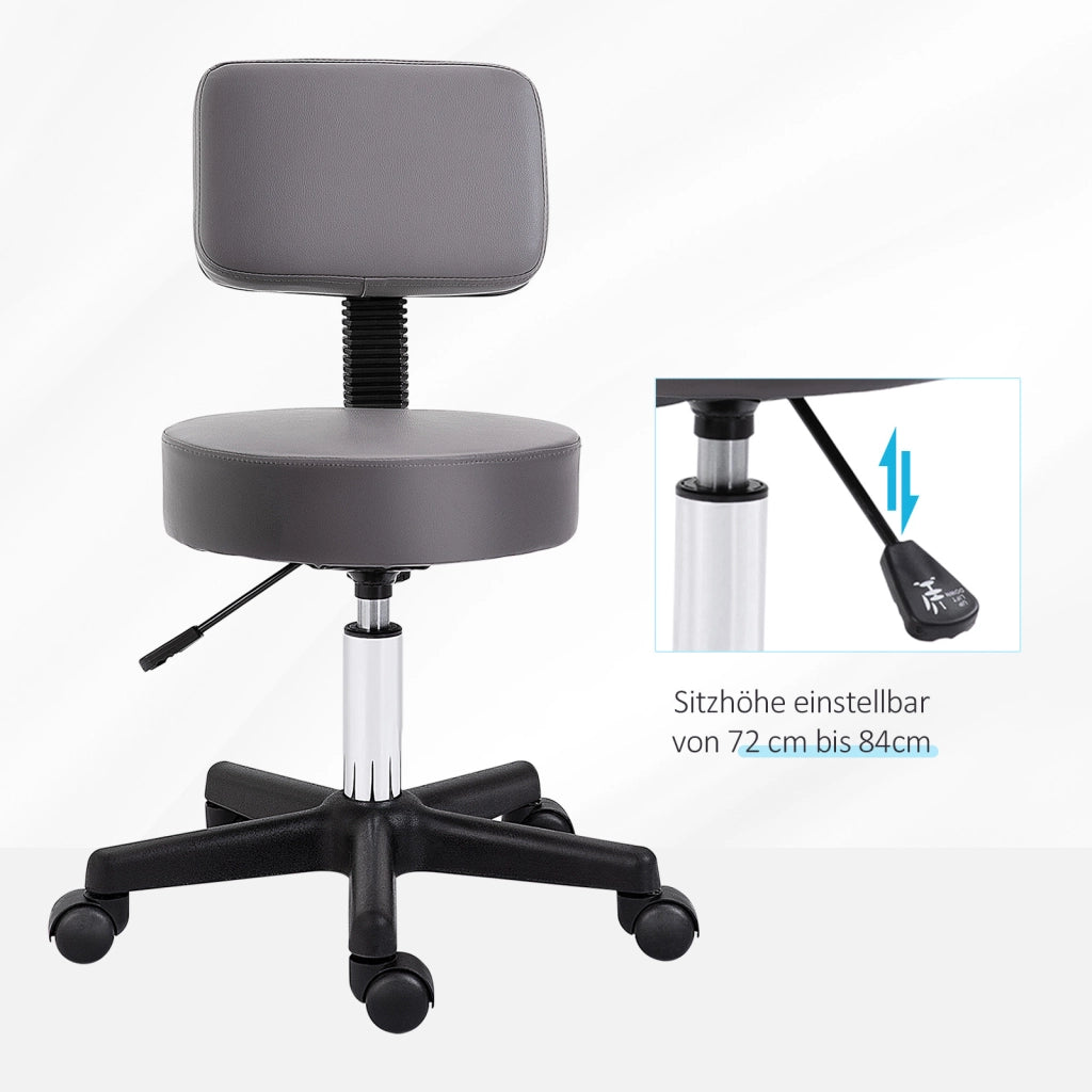 Sgabello ergonomico regolabile in altezza girevole 360¡ã ¨C zephmum ¨C Grigio, tessuto sintetico
