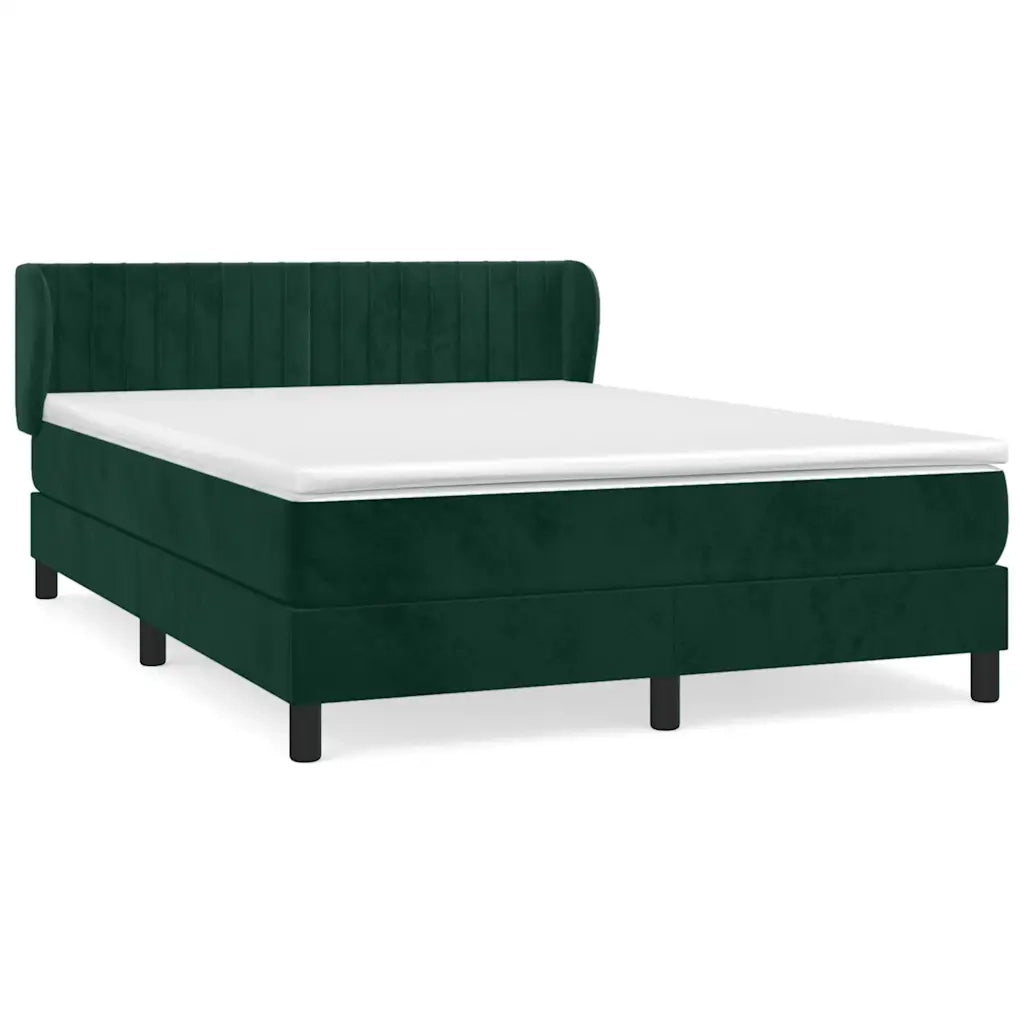 Giroletto a Molle con Materasso Verde Scuro 140x200 cm Vellutocod mxl 98134