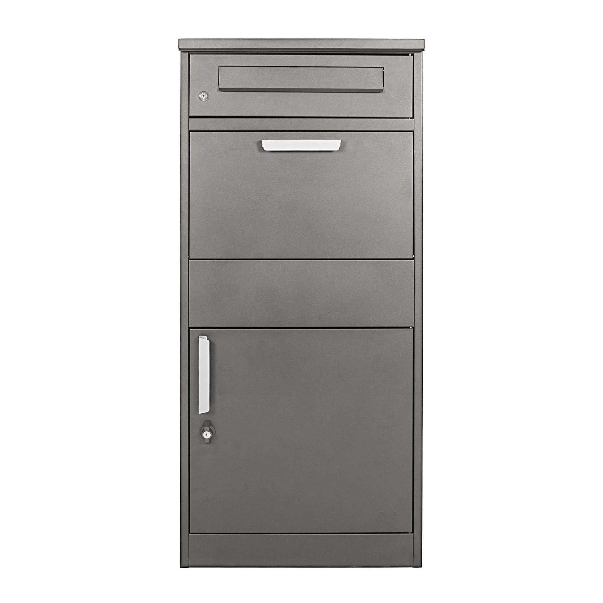 Cassetta postale per pacchi grigia 50x37x112cm Portapacchi con serratura