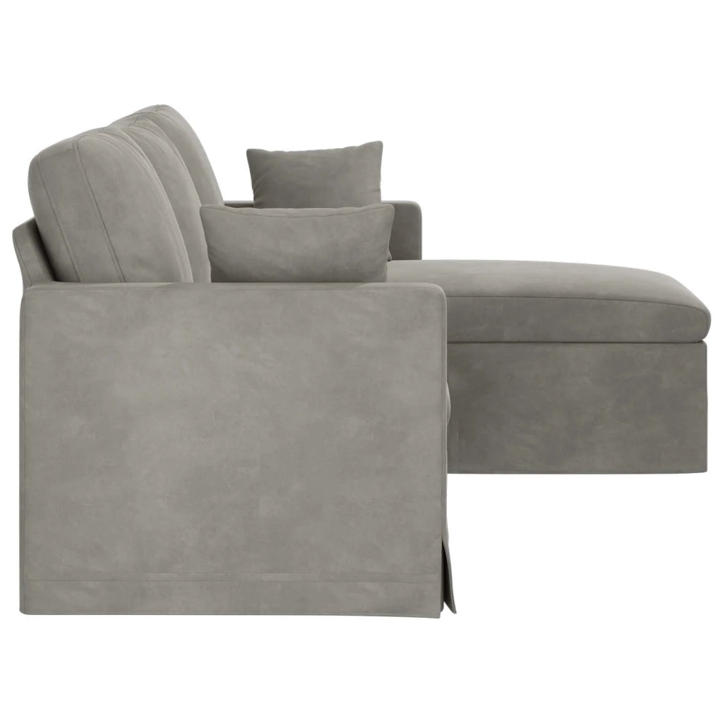 Divano Grigio chiaro 198 x 134 x 80 cm Velluto 42024458