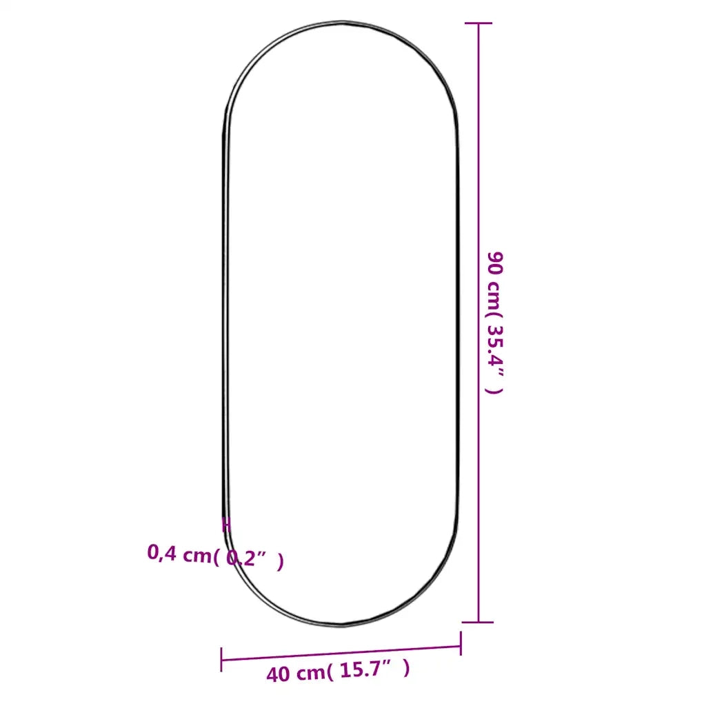 Specchio da Parete 40x90 cm Vetro Ovale 350457