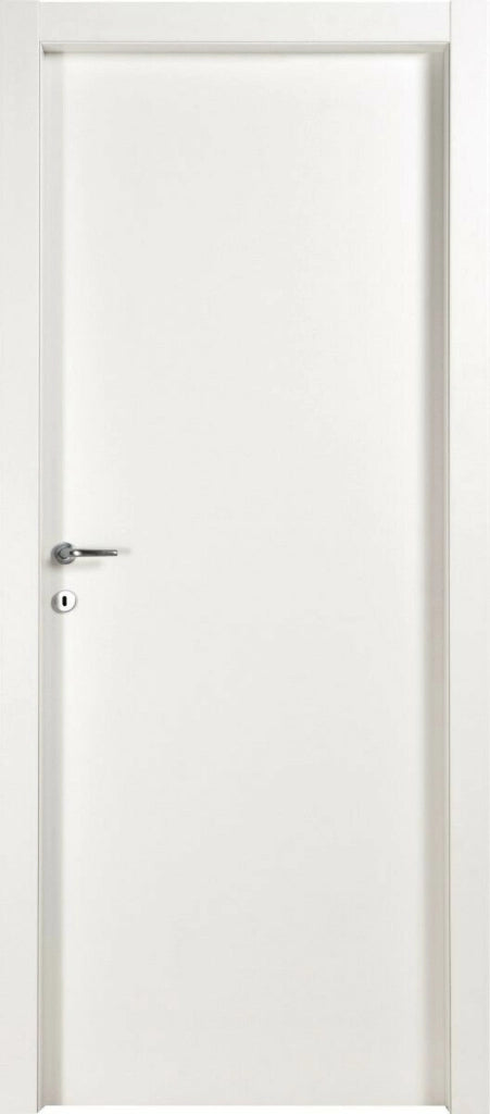 PORTA A BATTENTI DA INTERNO CON SERRATURA MOD.MICROTEC BIANCO CM.210x70 REVERSIBILE