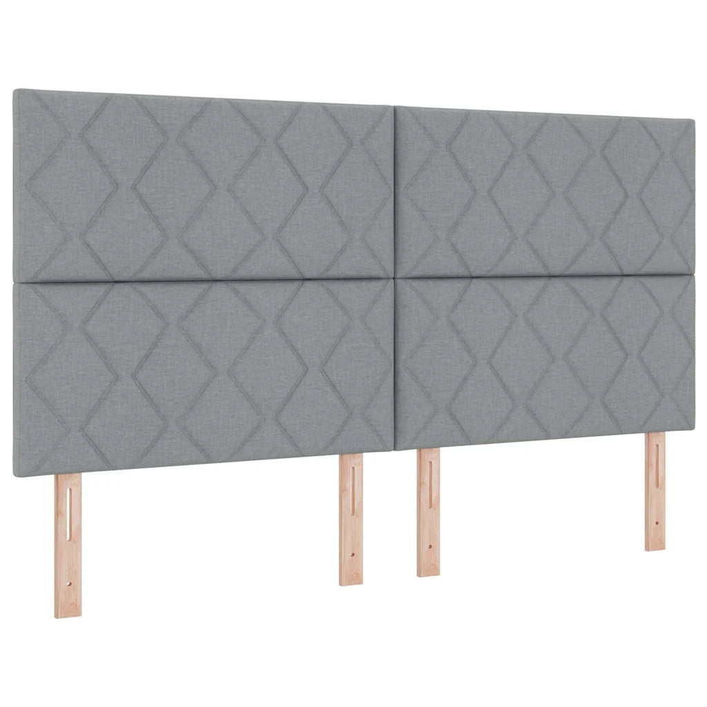 Testiera in Tessuto con testiera Grigio chiaro 180 cm Tessuto 3337938