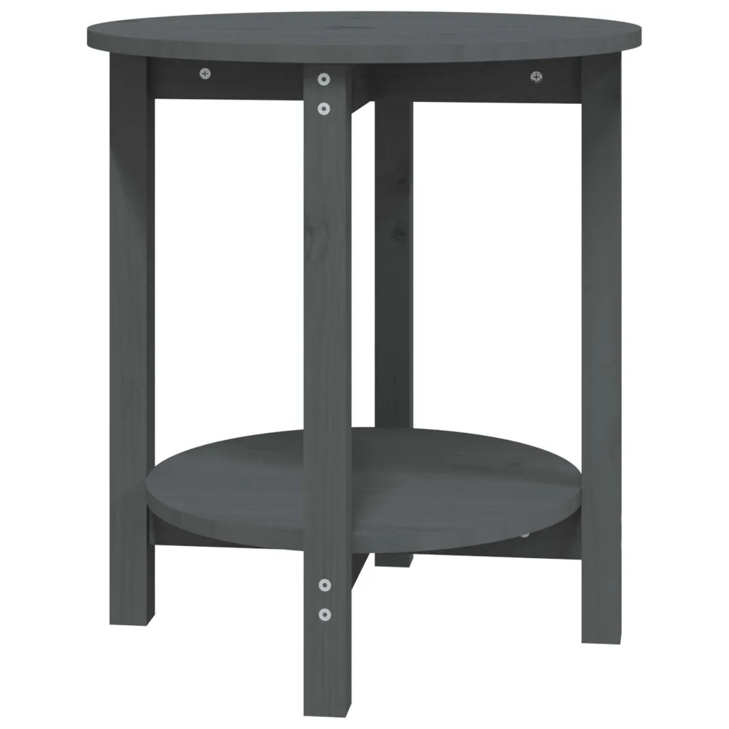 Tavolino da Salotto Grigio Ã˜ 55x60 cm in Legno Massello di Pino cod mxl 6289