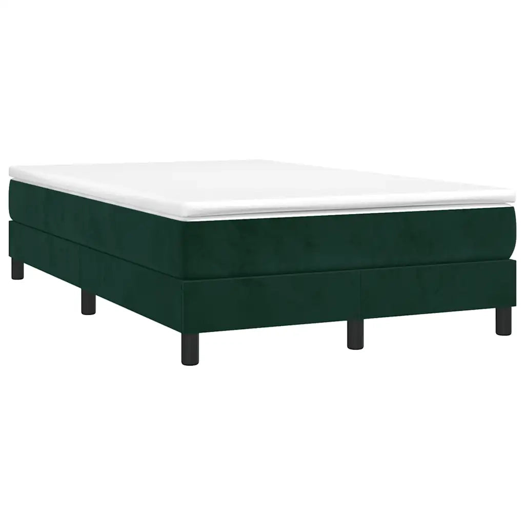 Giroletto a Molle con Materasso Verde Scuro 120x190 cm Velluto