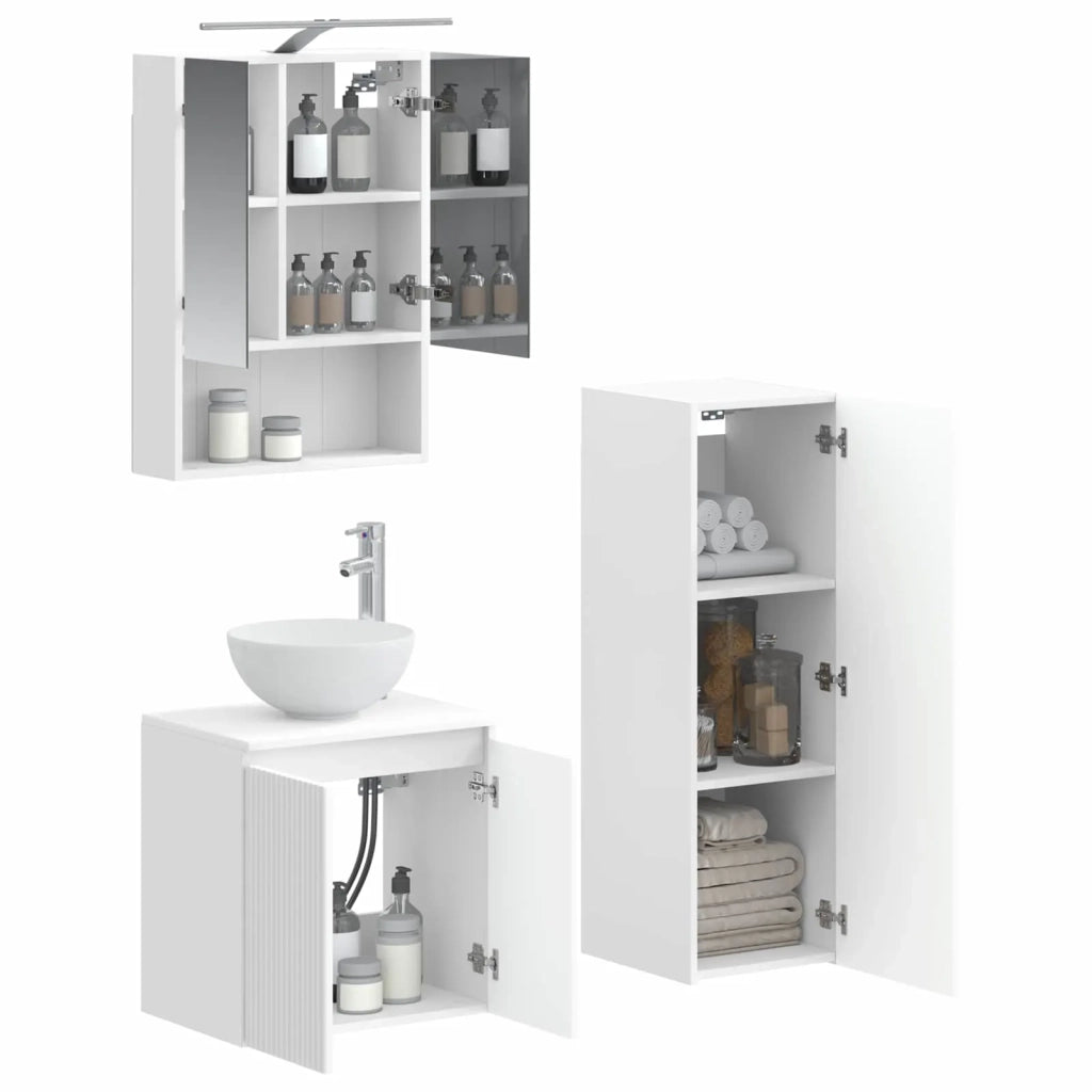 Set di mobili per il bagno 4 pcs Bianco 3407415