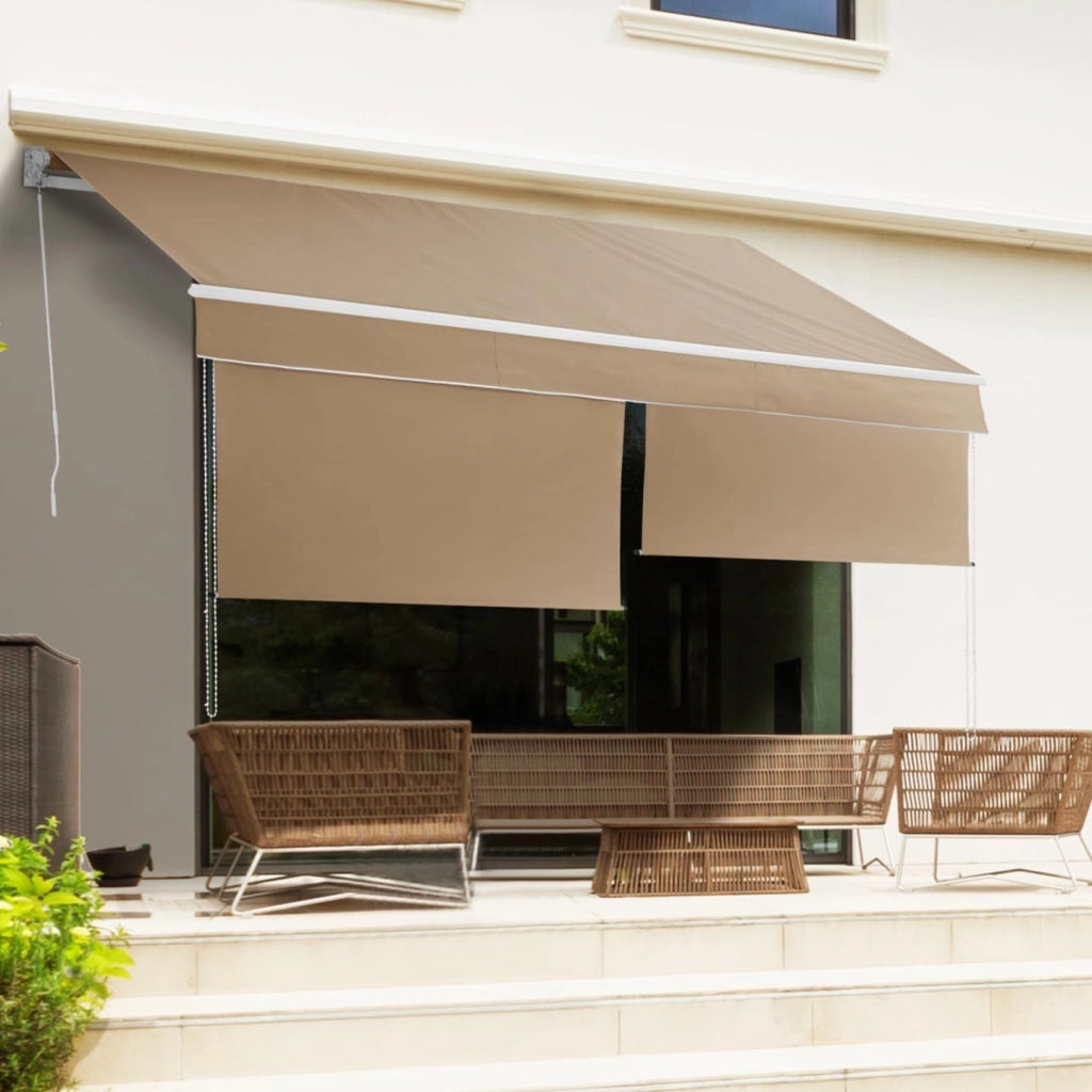 Tenda manuale 4x3 m taupe lambrequin H.1,50 m