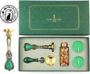 Kit di Sigillo a Cera con Disegno di Gatto e Stile Retro Vintage Luna Stella - Incluso Sigillante e Cucchiaio di Rame