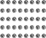 Accessori per gioielli Spacer - 50 pezzi - Tuberi rotondi - Argento antico - Lega - 8 mm di diametro
