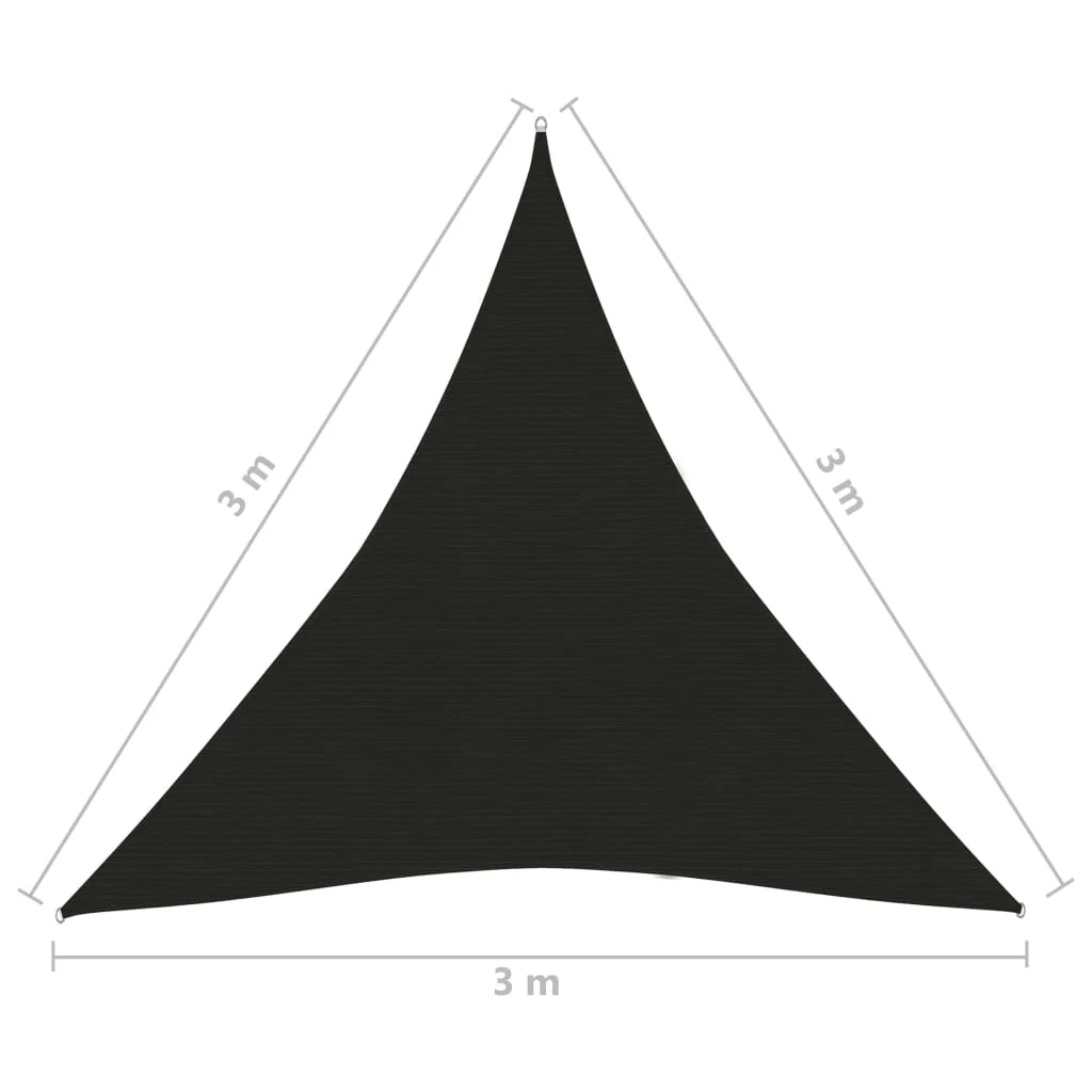 Vela ombreggiante/ombrellone 160 g/m² 3 x 3 x 3 m HDPE nero 02_0009201