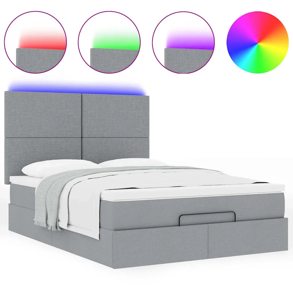 vidaXL Struttura Letto Pouf con Materasso 140x190 cm in Tessuto