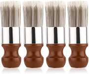 Set di pennelli per pulire mobili 4 pezzi - maniglia in legno - setole morbide - pennello per pulizia superfici - 13,5x3,5cm