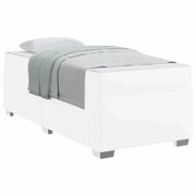 Letto singolo | Letto per adulti | Struttura del letto con materasso Bianco 90 x 200 cm Tessuto
