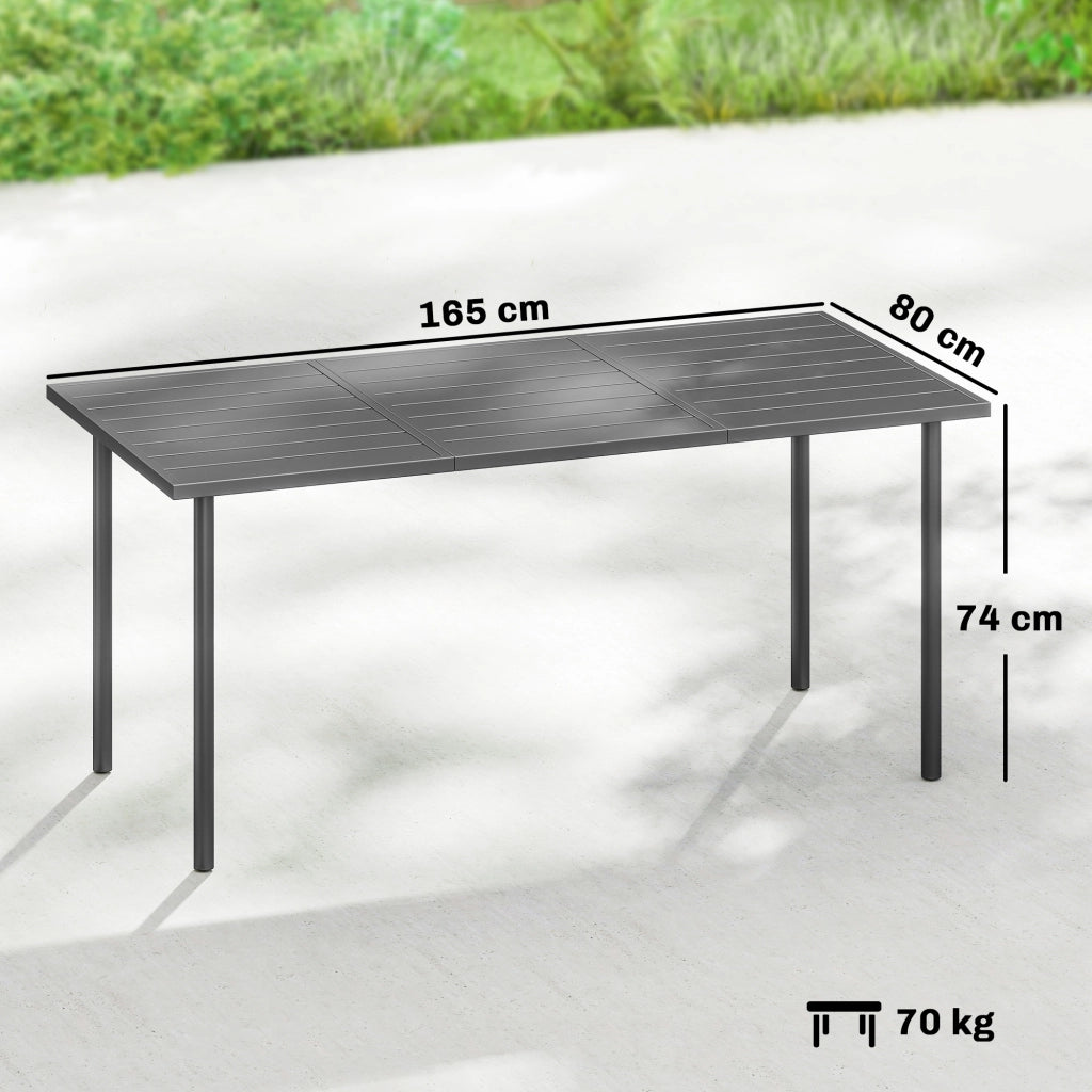 Tavolo da pranzo da esterno ¨C zephmum ¨C rettangolare, 165x80 cm, metallo