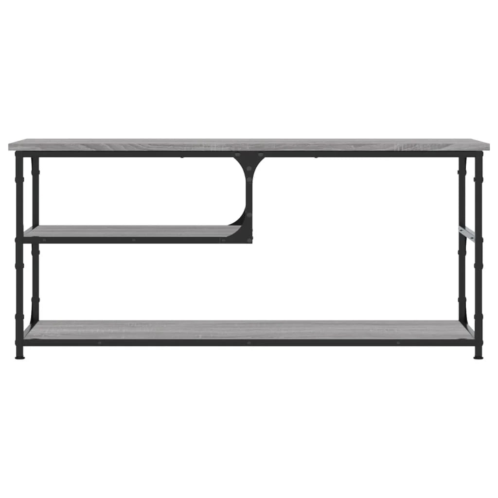 Mobile TV multimediale mensola per TV credenza per TV sala da pranzo soggiorno camera da letto Sonoma 103 x 38 x 46,5 cm legno ingegnerizzato e acciaio grigio 02_0028371
