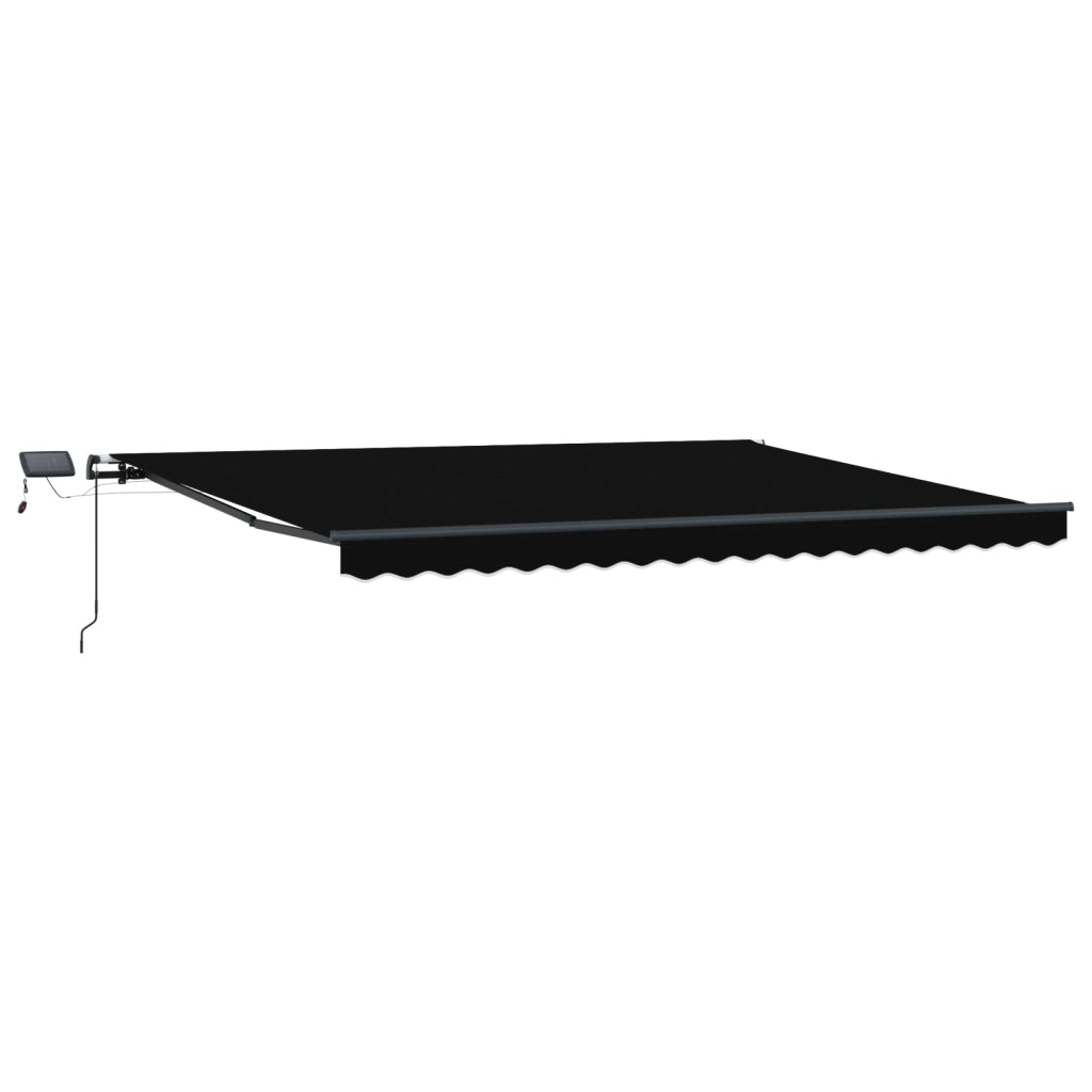 Tenda Retrattile Manuale  con LED Nera 400x300 cm