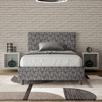 Letto 1 Piazza e Mezzo 120x200 cm con Rete e Contenitore Adele Era 09 Blu