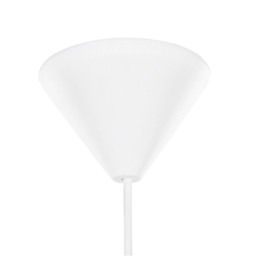 Lampada a Sospensione Bianco e Grigio Tessuto Tamburo Paralume Foglia Motivo Soffitto 1 Luce
