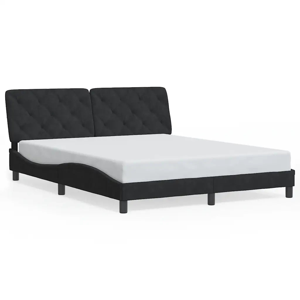 Giroletto senza Materasso Nero 160x200 cm in Velluto 3207931