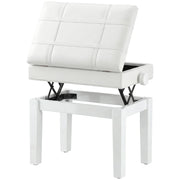 Sgabello da piano con seduta regolabile in legno ¨C Zephmum ¨C Bianco